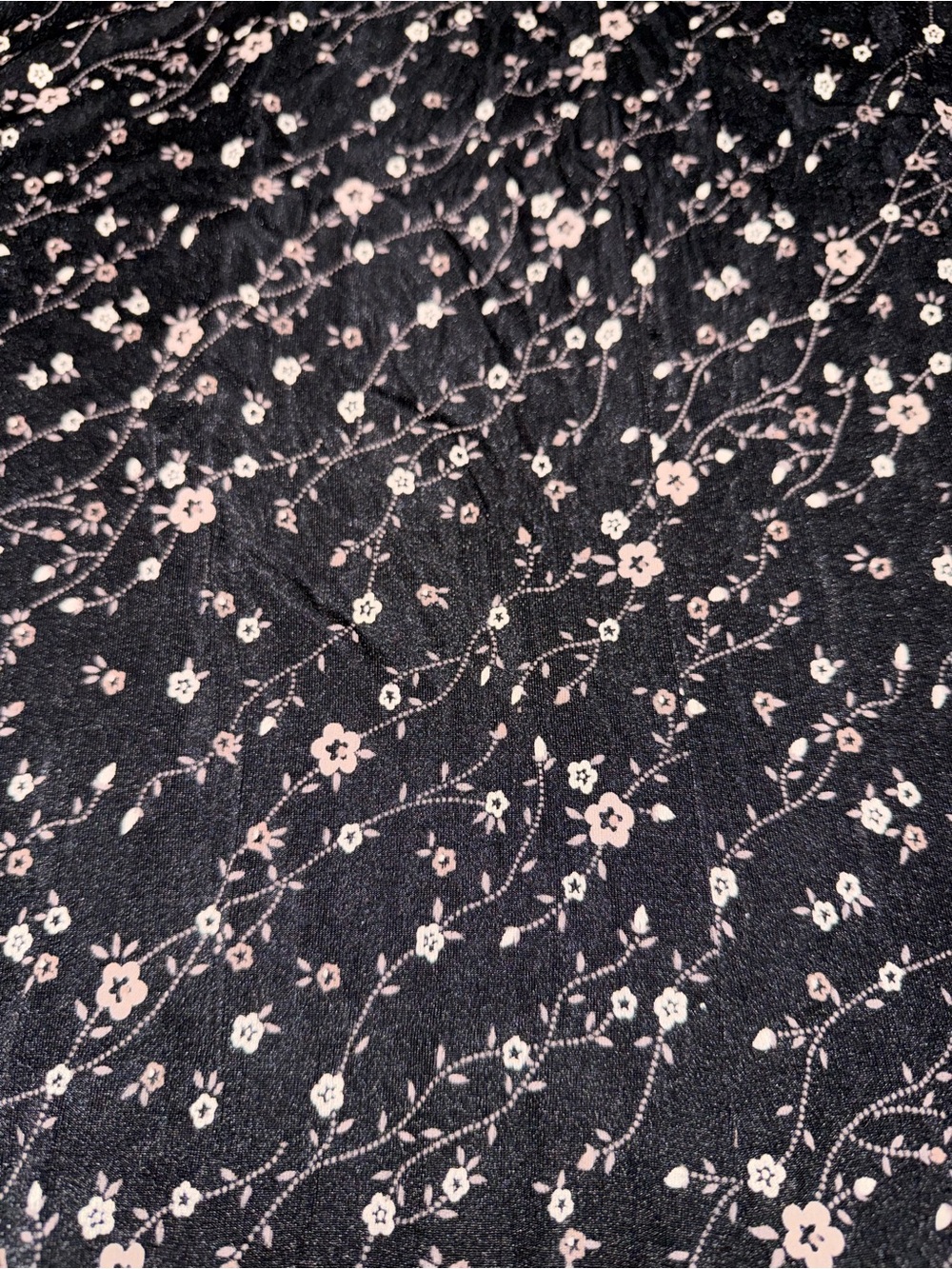 Briggs New York 9o’s Black Floral Maxi Skirt with Pink & White Ditsy Print - Picture 3 of 3